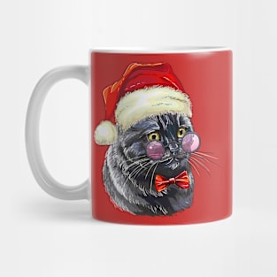 Black Cat Santa Claus Cat Lover Christmas Gift Mug